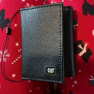 BNWT CAT Black RFID Shield tri-fold Wallet